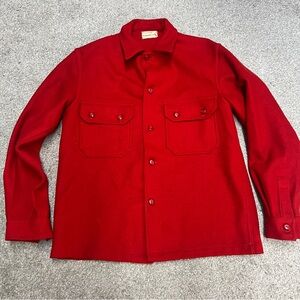 Vtg Chippewa Falls Woolen Mills Shacket Shirt Red Hunters Jacket Men's L/XL